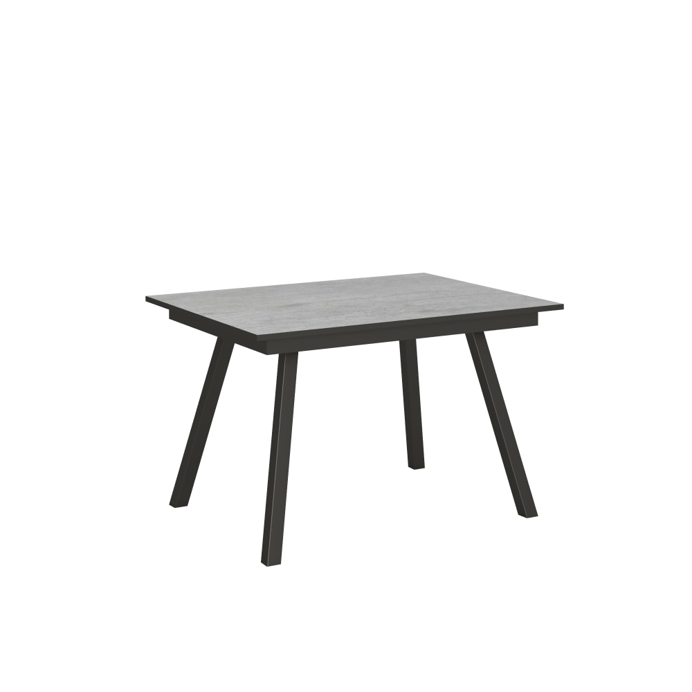 Itamoby Ausziehtisch 90x120/180 cm in Holzoptik Zementgrau, Eisen style modern - Spanplatte