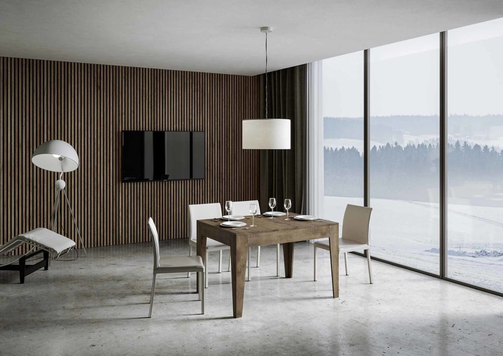 Ausziehtisch 90x120/180 cm in Holzoptik Nussbaum - Maisons Du