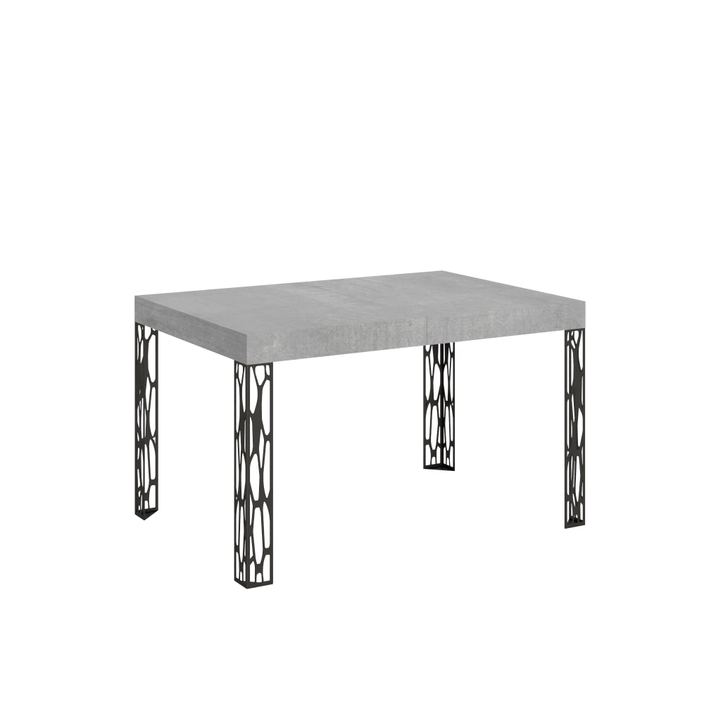 Itamoby Ausziehtisch 90x120/224 cm in Holzoptik Zementgrau, Eisen style modern - Spanplatte