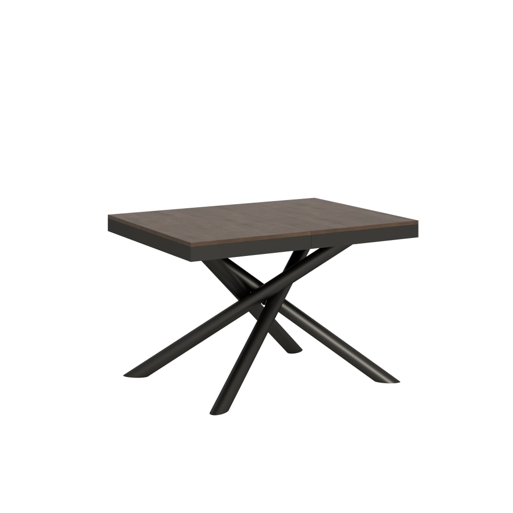 Itamoby Ausziehtisch 90x120/224 cm in Holzoptik Nussbaumbraun, Eisen style modern - Spanplatte