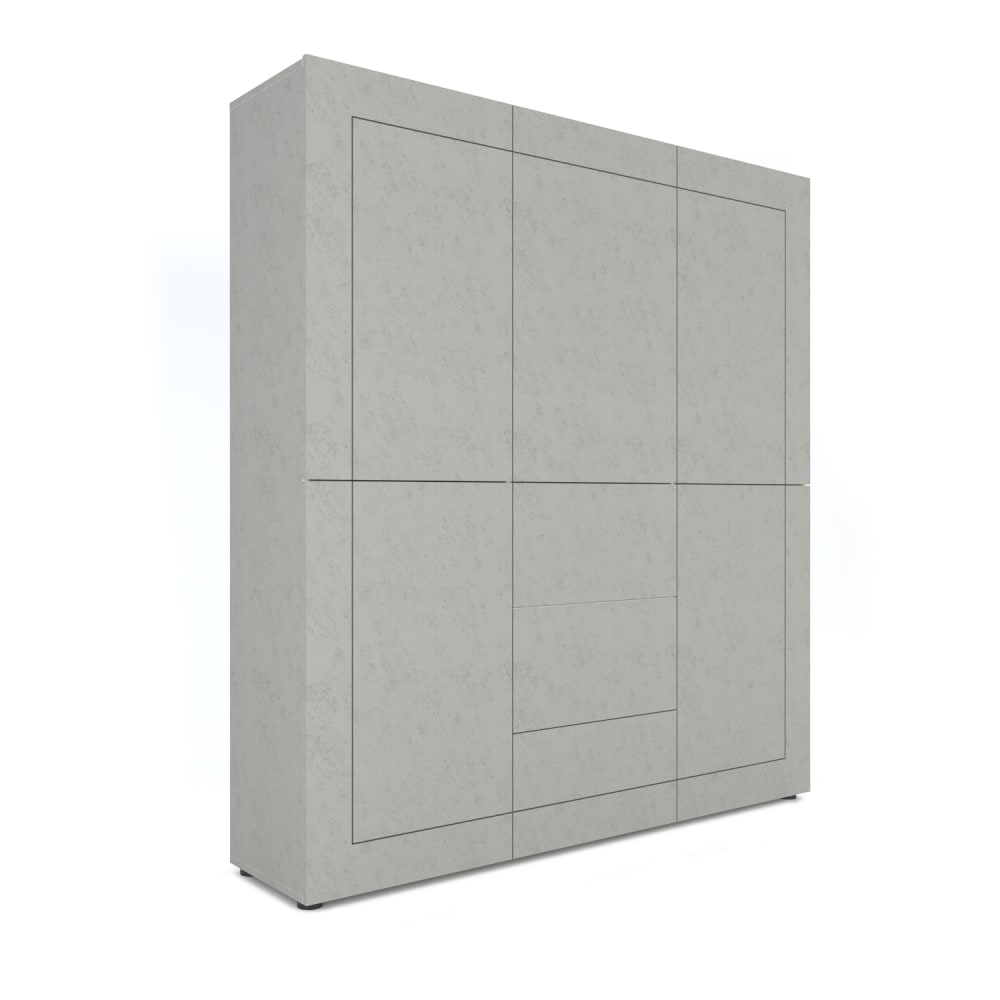 Itamoby Hohe Kommode 5-türig/3-Schubladen 150x35x165cm in Holzoptik Kaschmir style modern Grau Öko-Tex Zertifikat Spanplatte