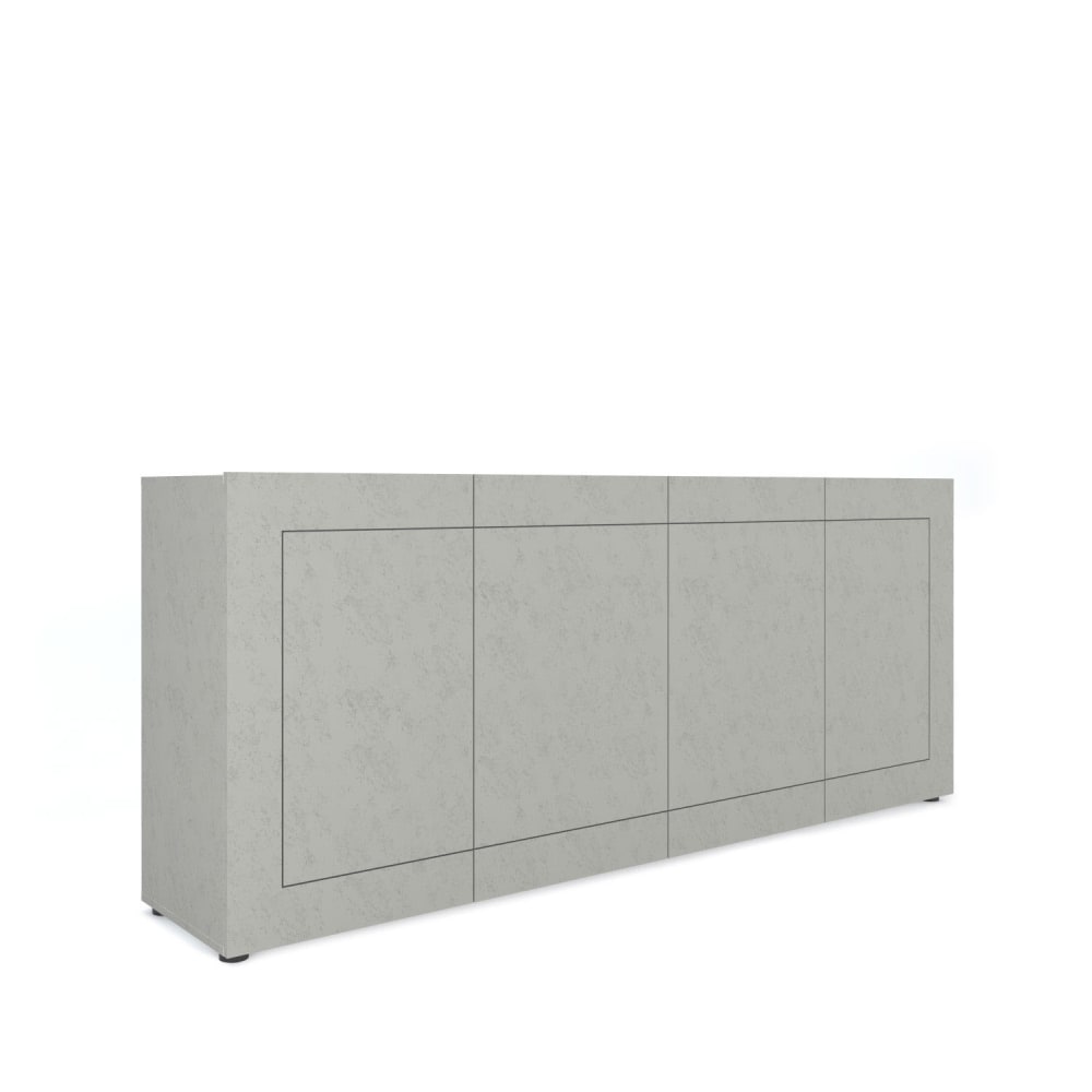 Buffet 4 portes effet bois gris cachemire 200x40x83,5 cm