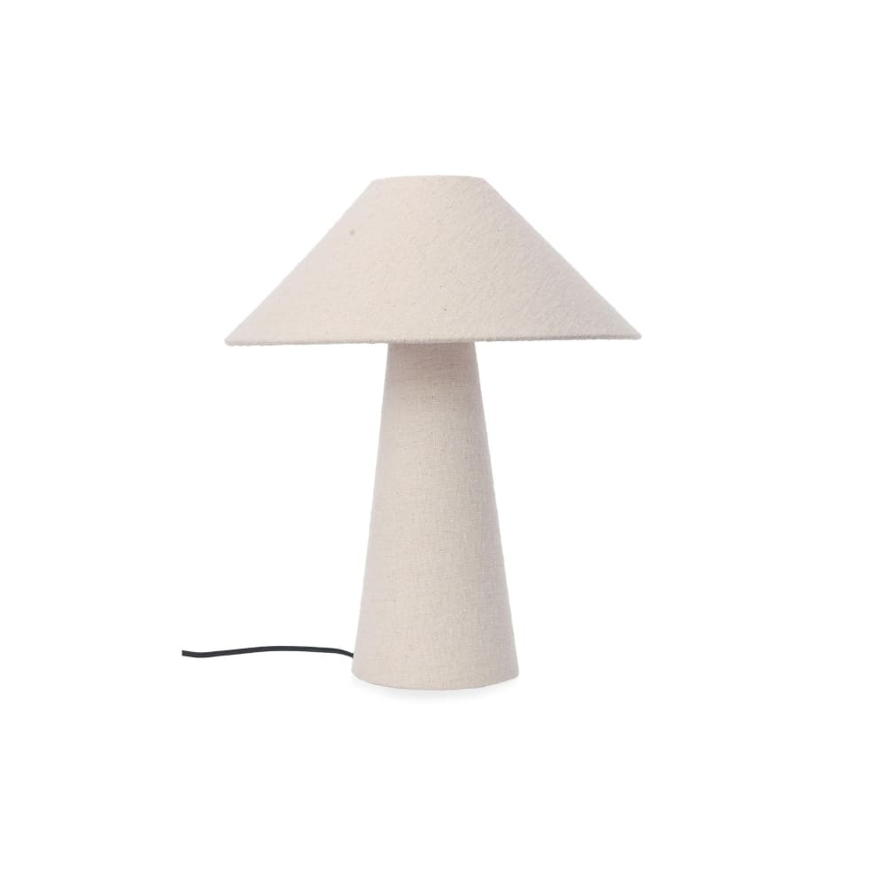 Lampe à poser en tissu bouclé beige H46