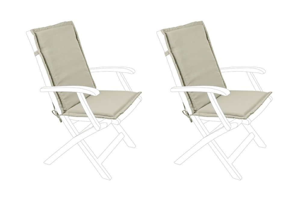 Lot de 2 coussins pour fauteuil de jardin non inclinable beige