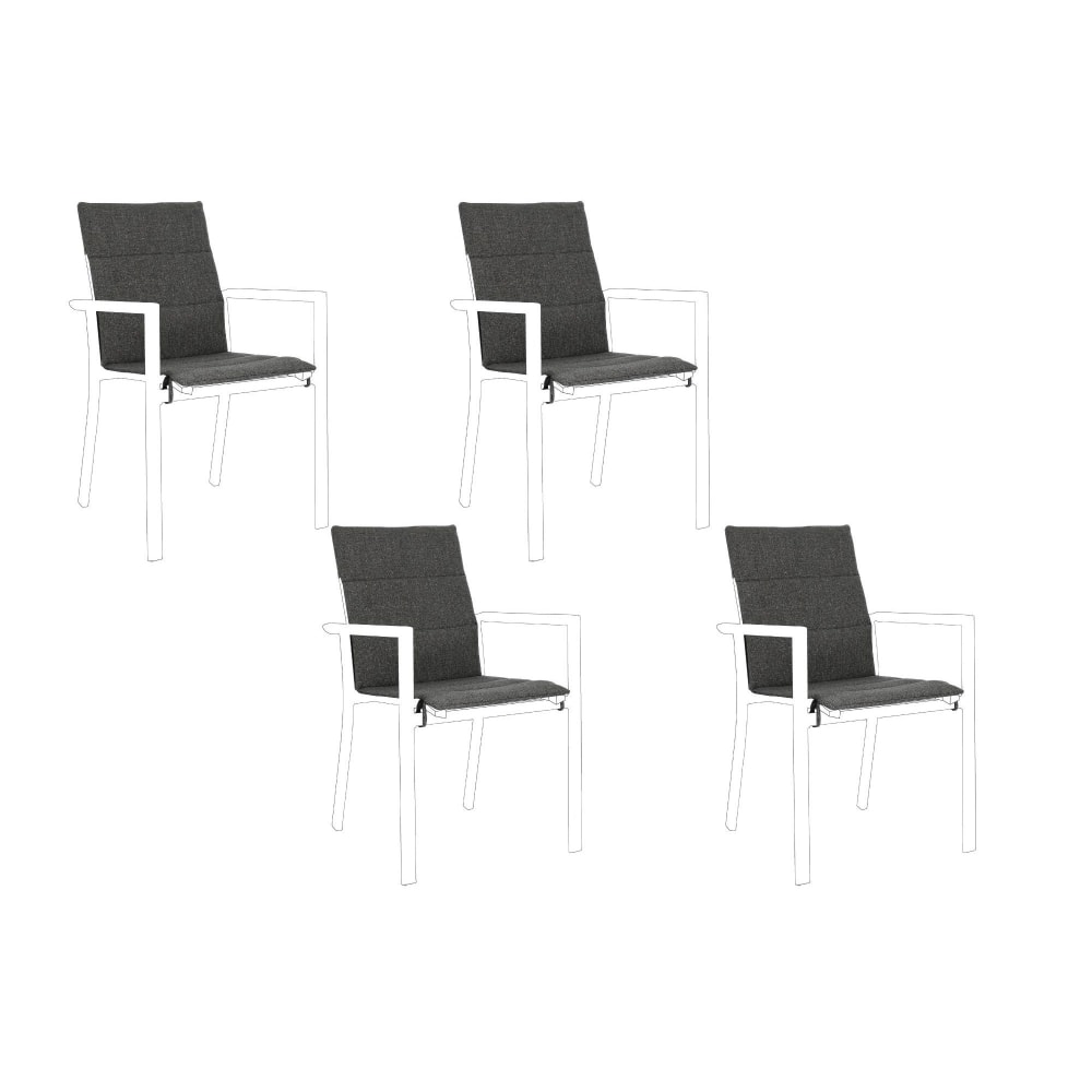 lot de 4 coussins pour chaise de jardin en toile