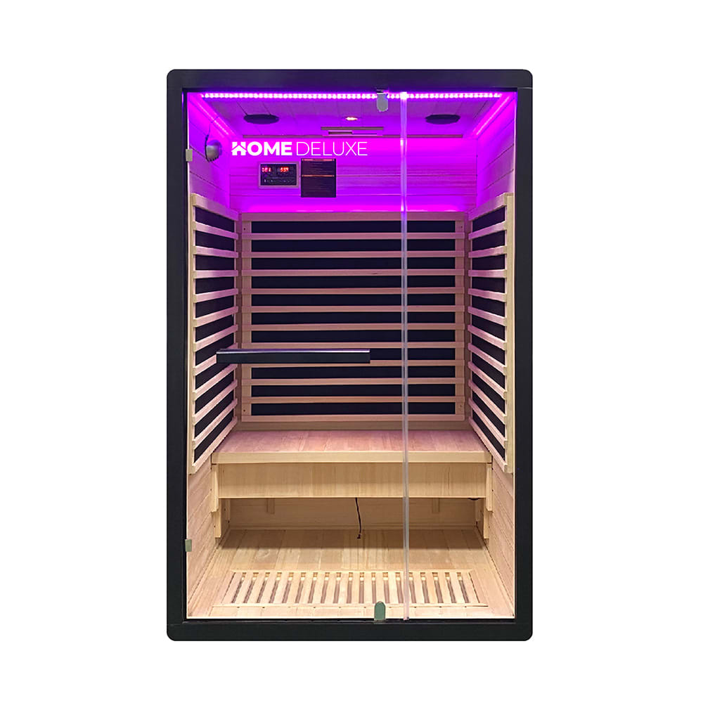 Cabine infrarouge pour 2 personnes en bois 120x105x190 cm