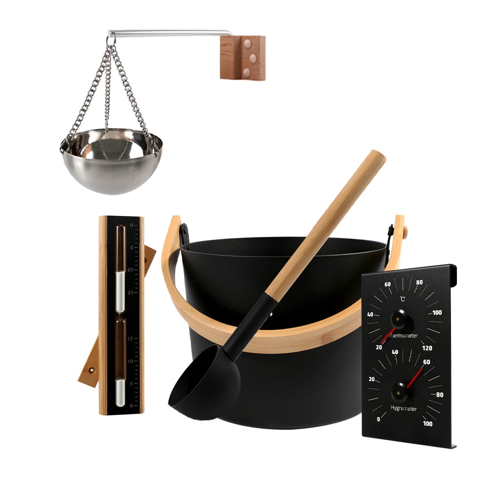 Accessoires pour sauna aluminium noir