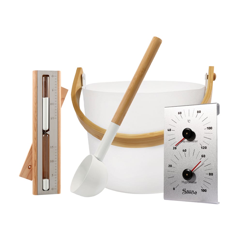 Accessoires pour sauna aluminium blanc