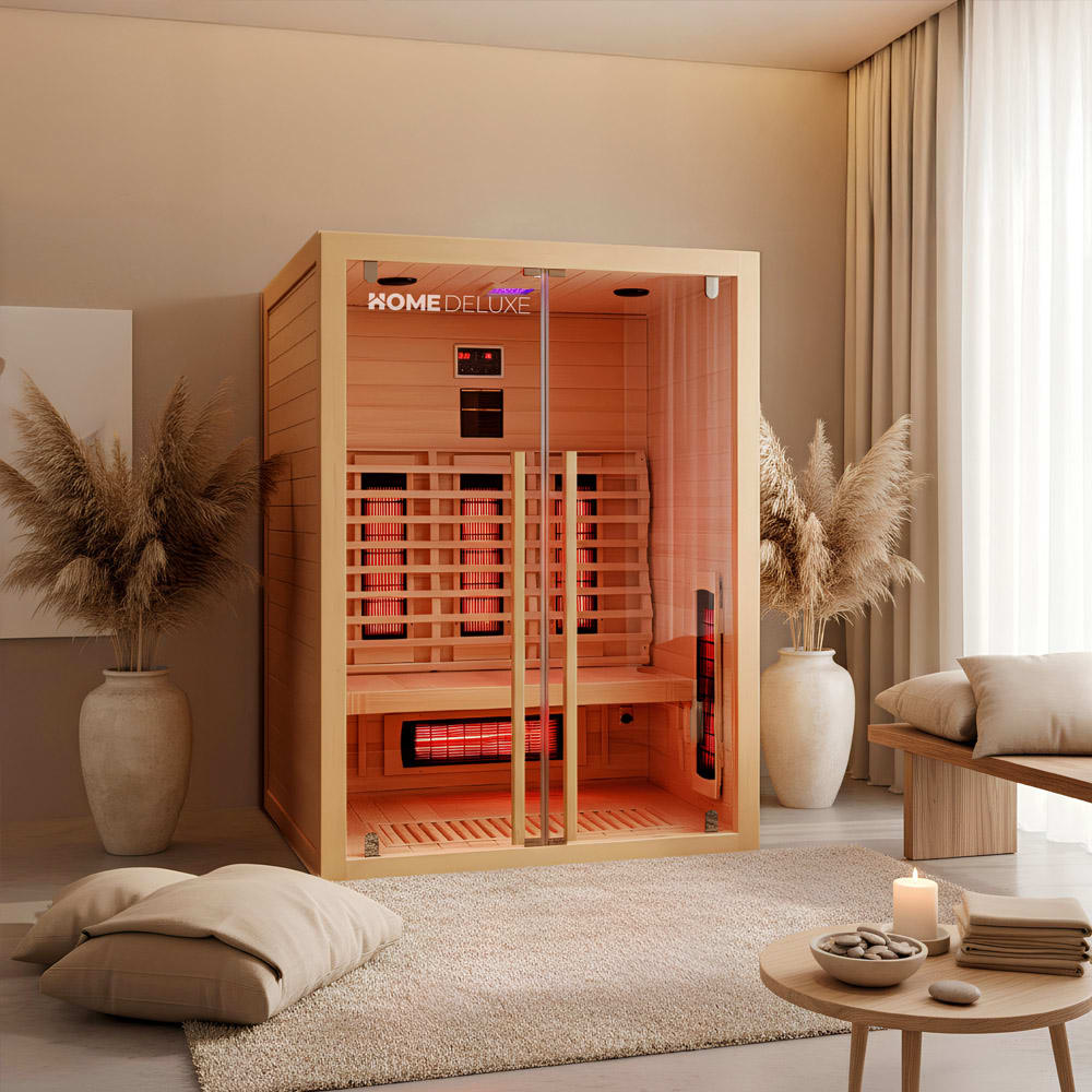 Cabine infrarouge pour 2 personnes en bois 135x105x190 cm