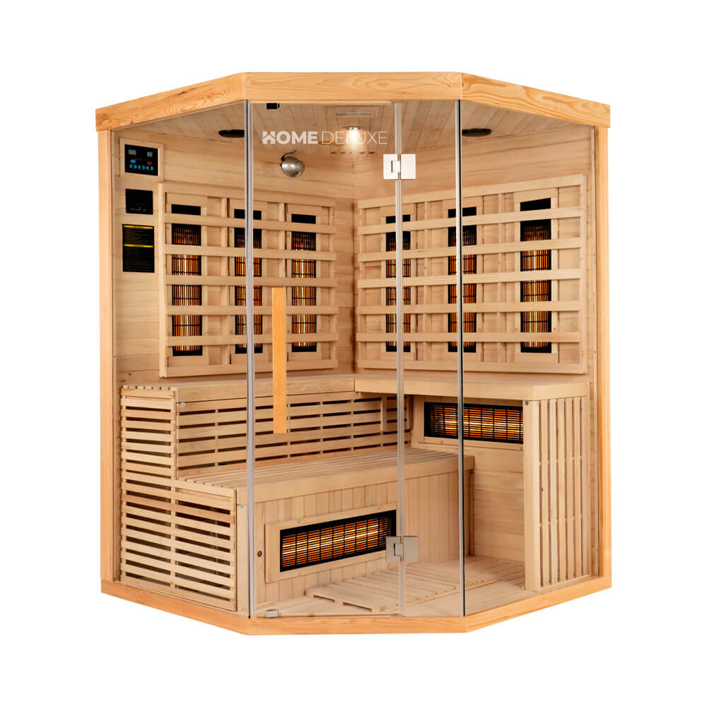 Cabine infrarouge pour 4 personnes en bois 150x150x200 cm