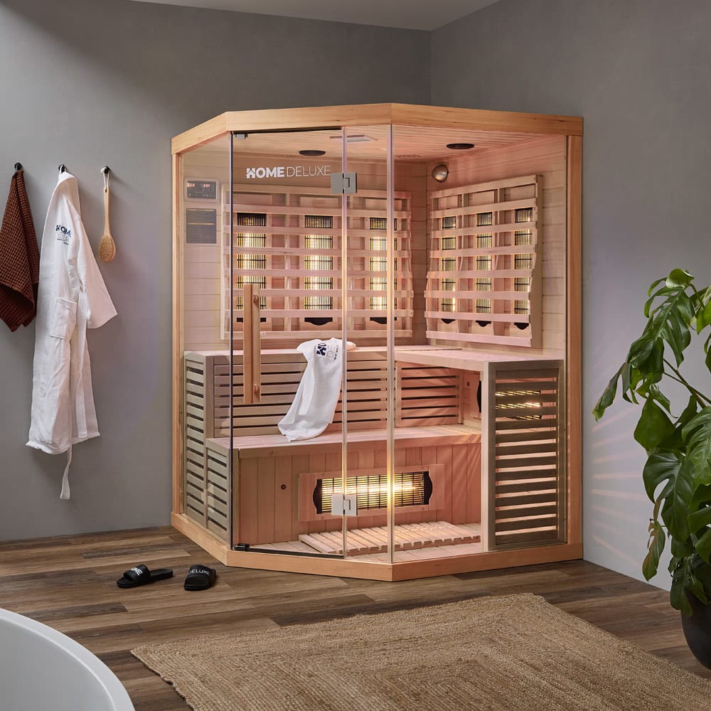 Cabine infrarouge pour 4 personnes en bois 150x150x200 cm
