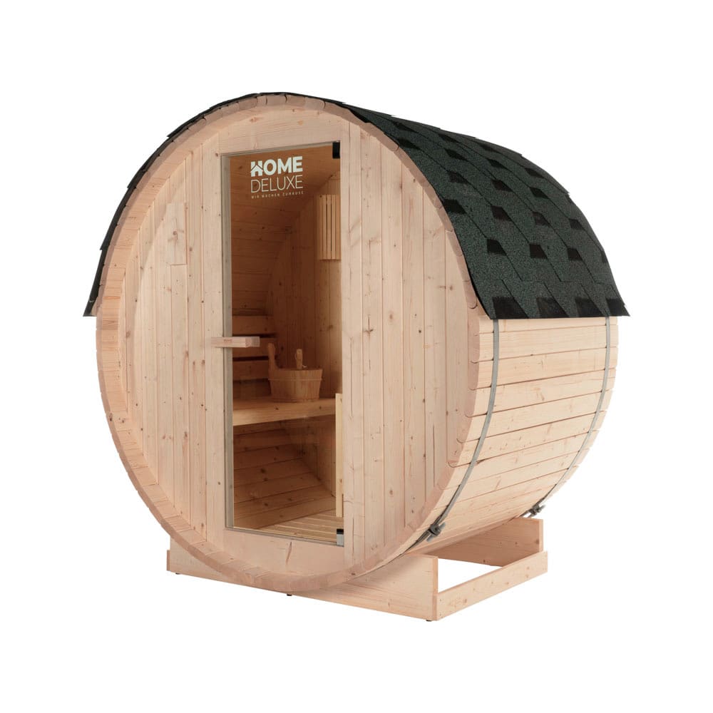 Sauna en tonneau extérieur en bois pour 2 personnes