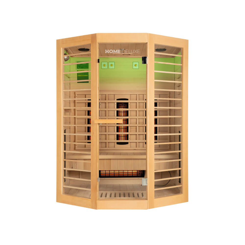 Cabine infrarouge pour 3 personnes en bois 155x120 cm