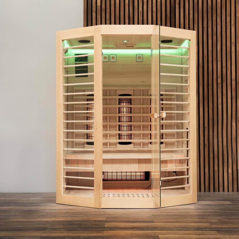 Cabine infrarouge pour 3 personnes en bois 155x120 cm
