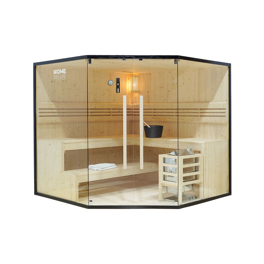 Sauna traditionnel en bois pour 6 personnes 200x200 cm