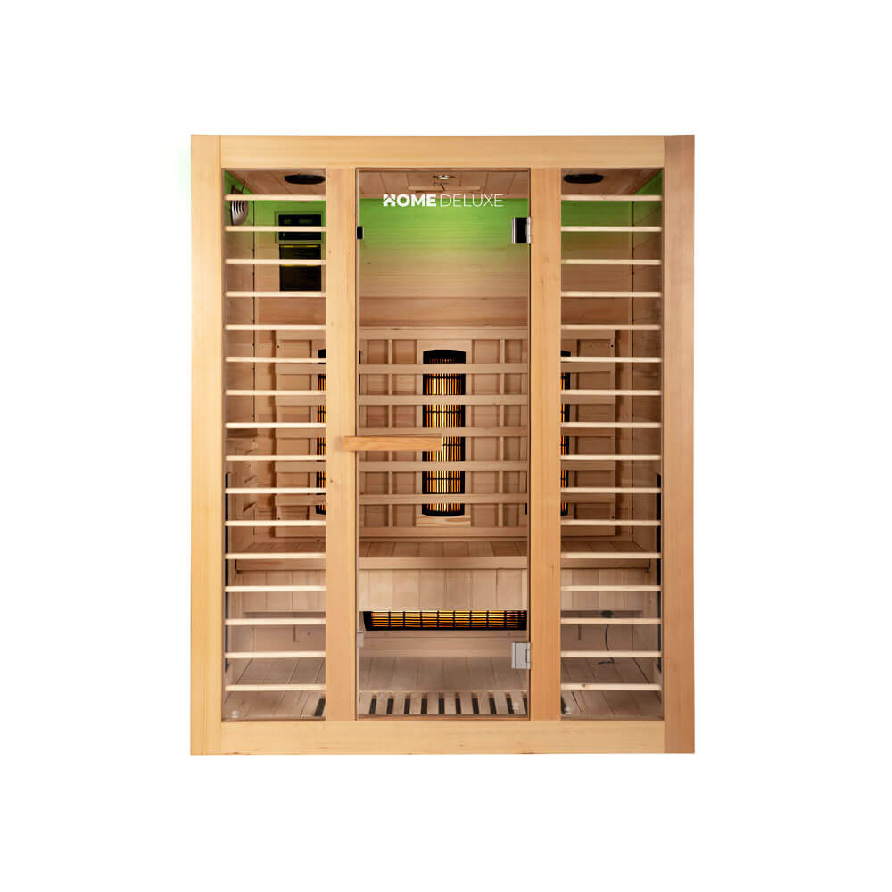 Cabine infrarouge pour 3 personnes en bois 153x110 cm