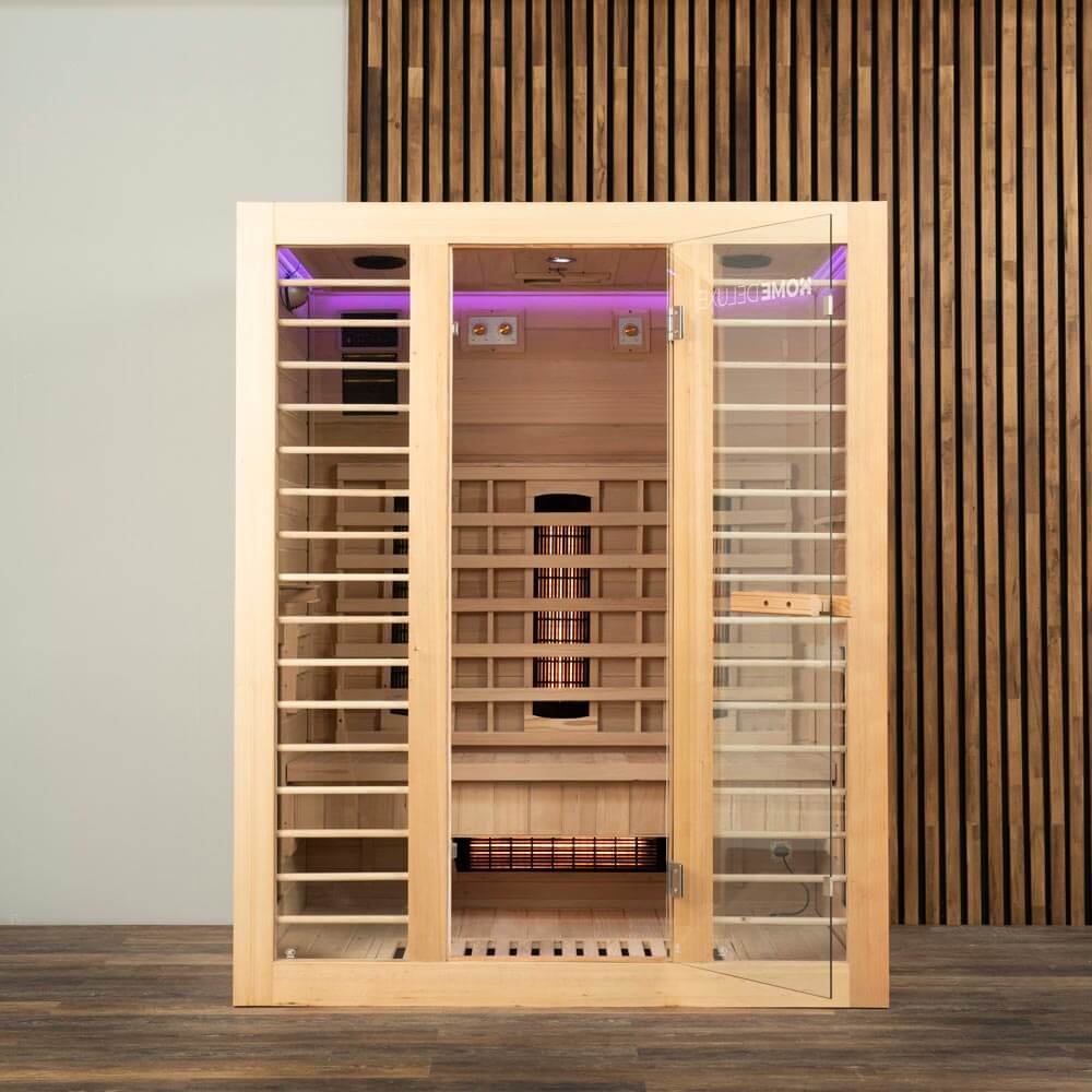 Cabine infrarouge pour 3 personnes en bois 153x110 cm