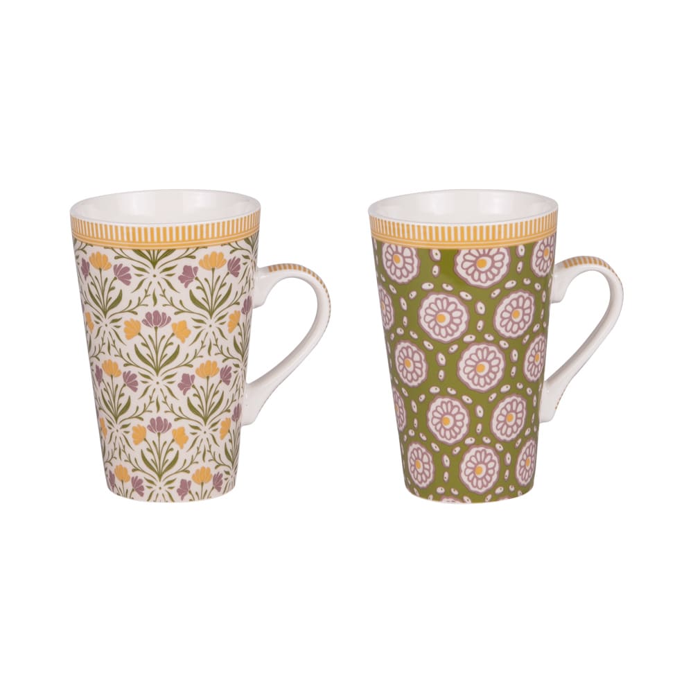 Coffret de 2 mugs   46 cl blancs en porcelaine