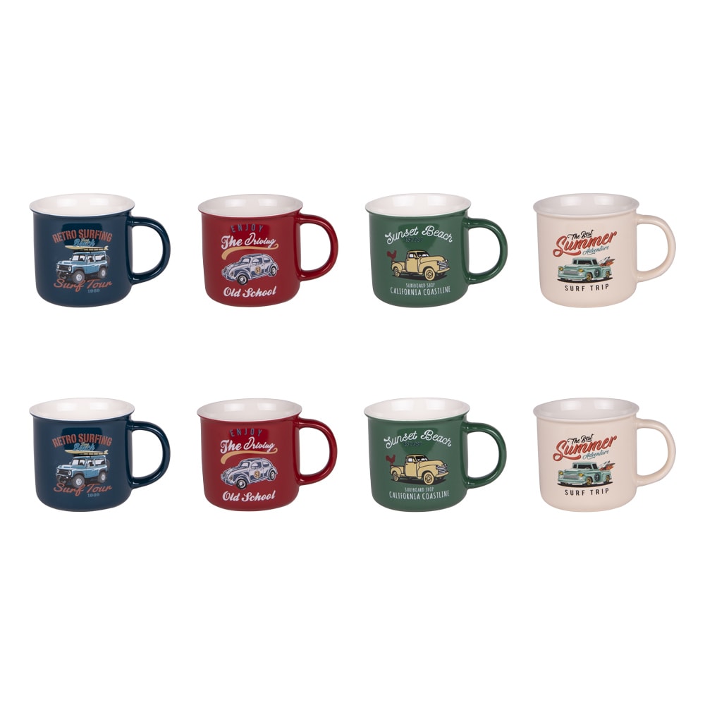 Coffret de 8 tasses 10 cl multicolore en céramique Coffret de 8 tasses 10 cl multicolore en céramique