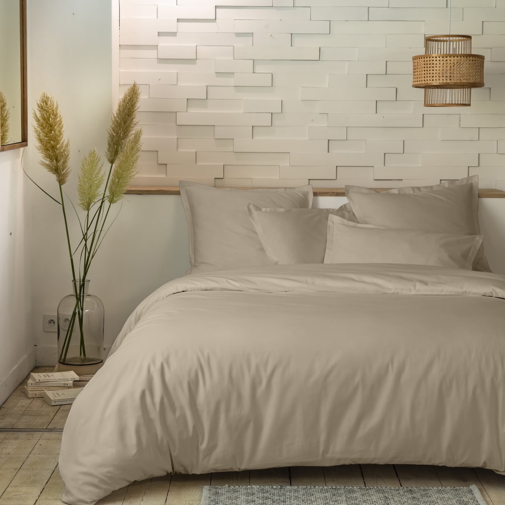 Drap housse 160x200 + 30 cm 100% Percale de Coton 80 fils Lin — vue 4
