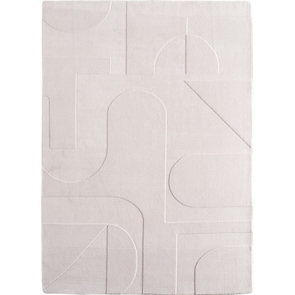Tapis côme doux à relief crème 80x150cm
