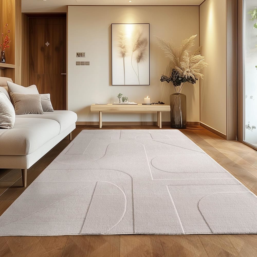 Tapis côme doux à relief crème 80x150cm — vue 3