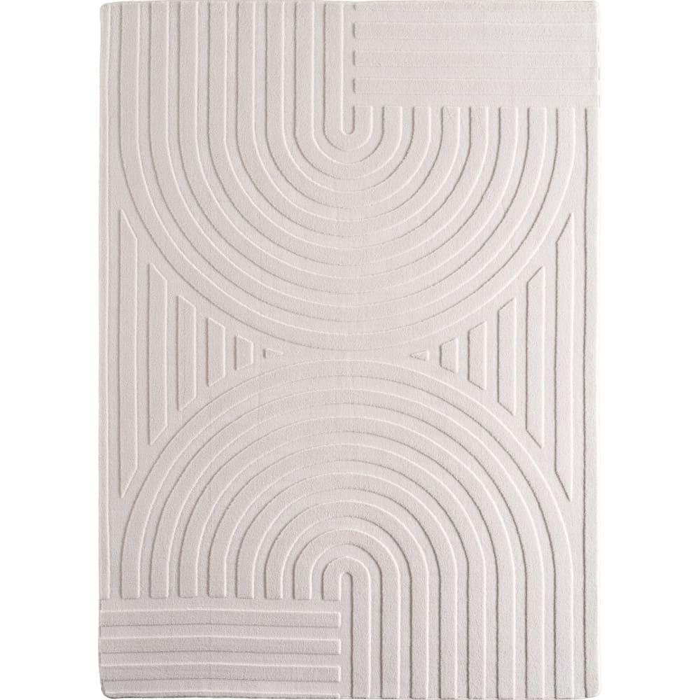 Tapis bari doux à relief crème 120x170cm