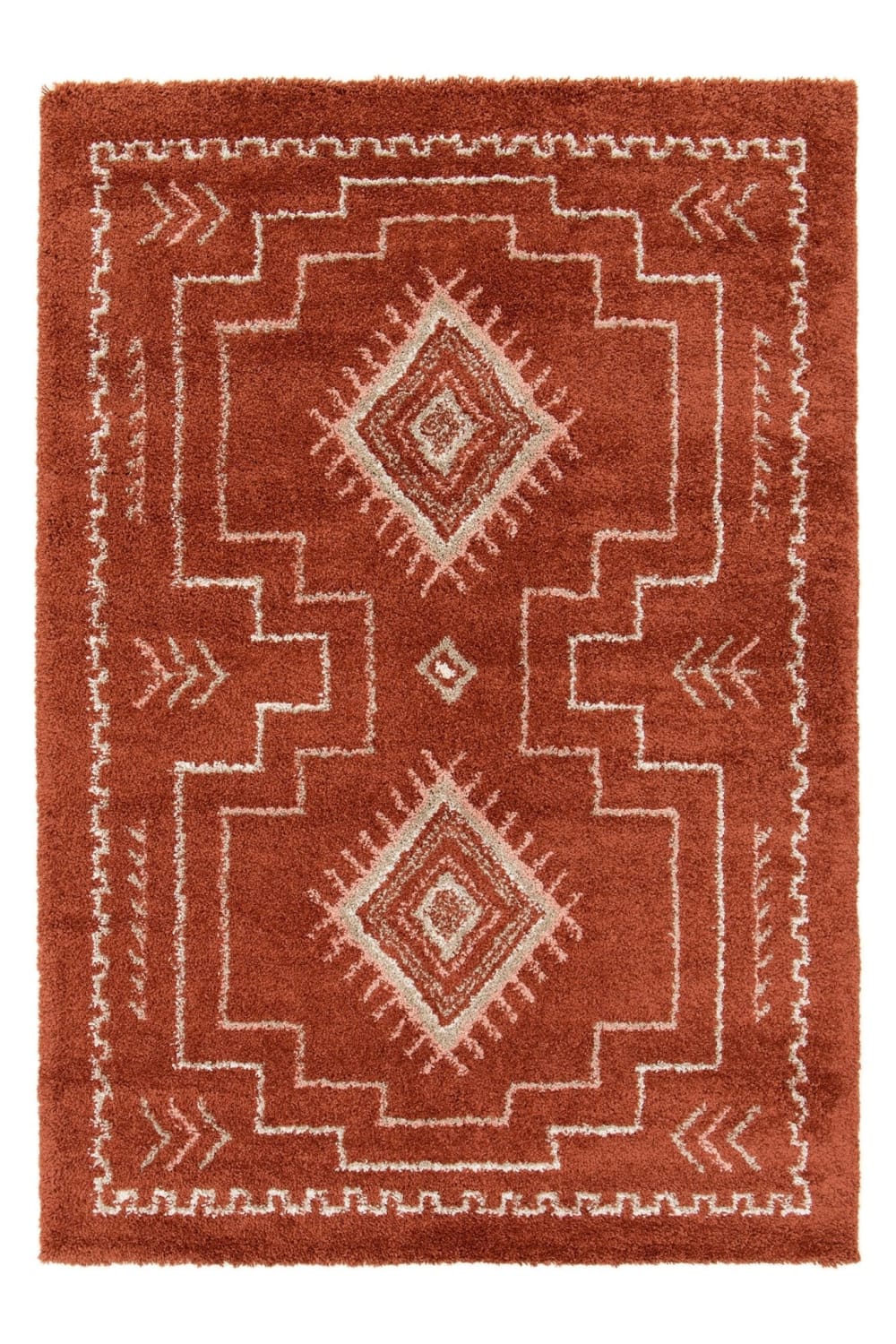 Tapis design doux et volumineux rouge 200 x 290 cm