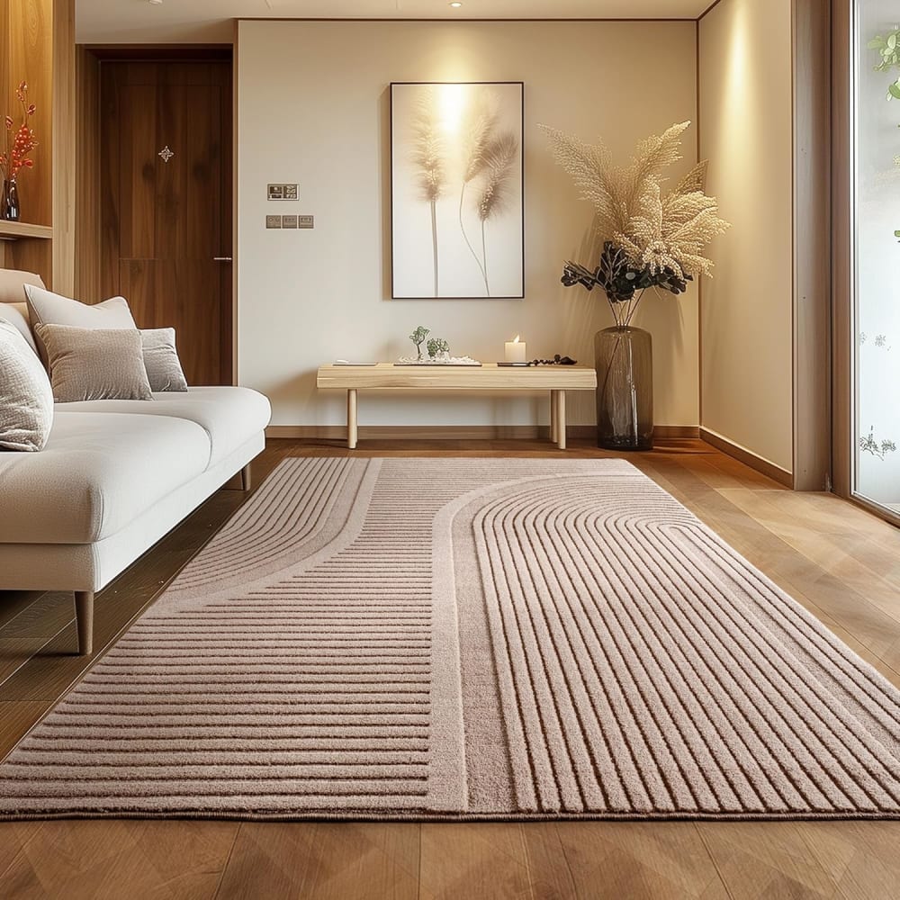 Tapis sena doux à relief beige 80x150cm — vue 3