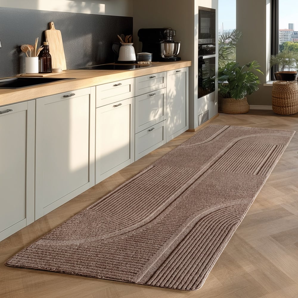 Tapis sena doux à relief beige 80x150cm — vue 4