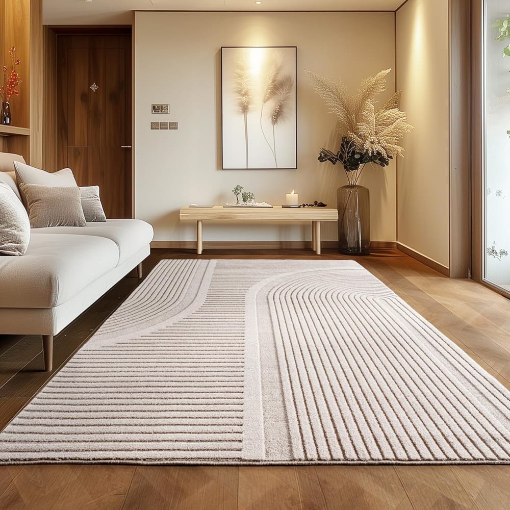 Tapis sena doux à relief crème 80x250cm — vue 3