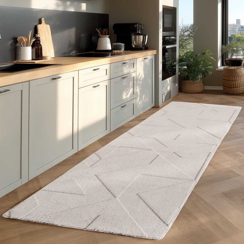 Tapis asti doux à relief crème 200x290cm — vue 4
