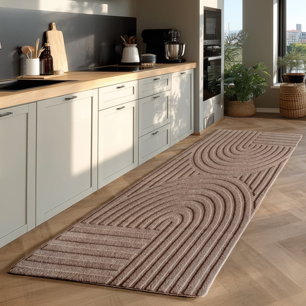 Tapis bari doux à relief beige 240x340cm — vue 4
