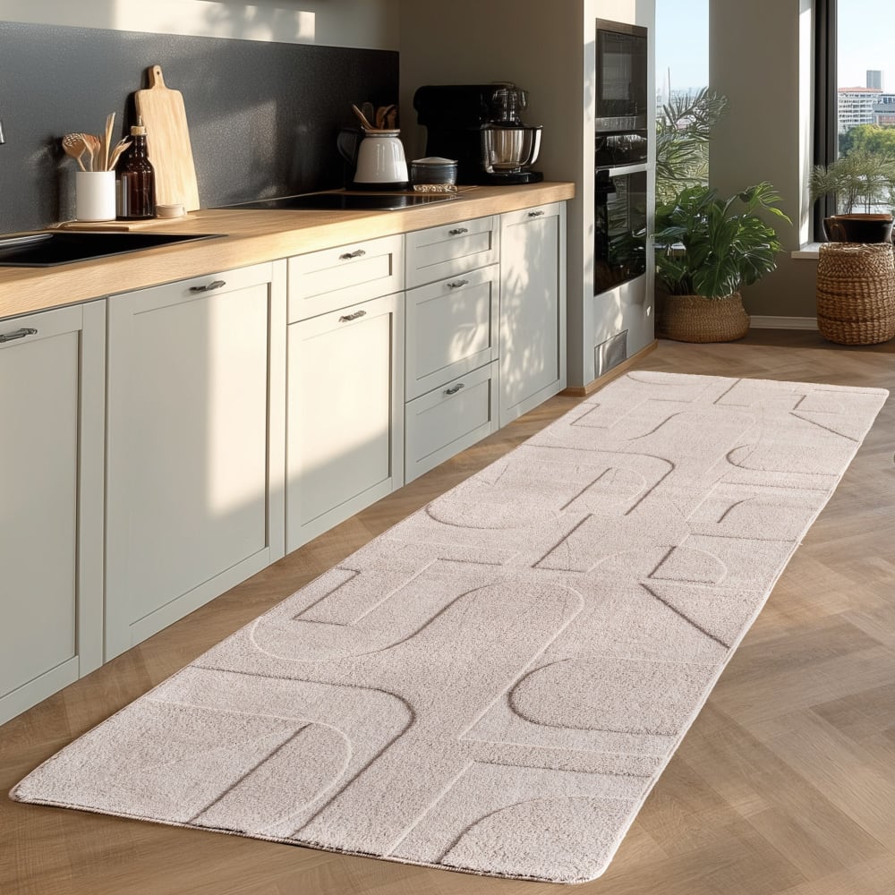 Tapis côme doux à relief crème 120x170cm — vue 4