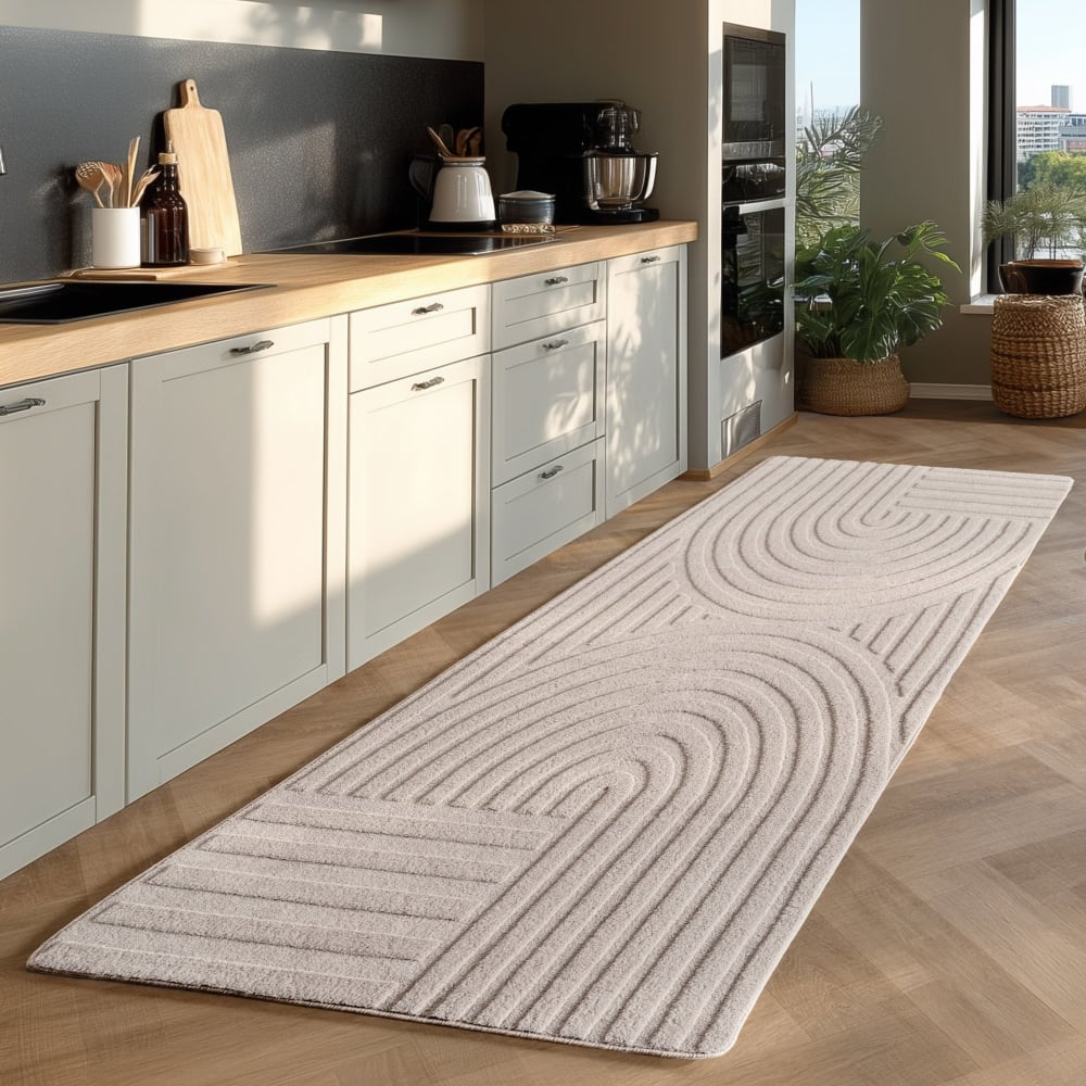 Tapis bari doux à relief crème 200x290cm — vue 4