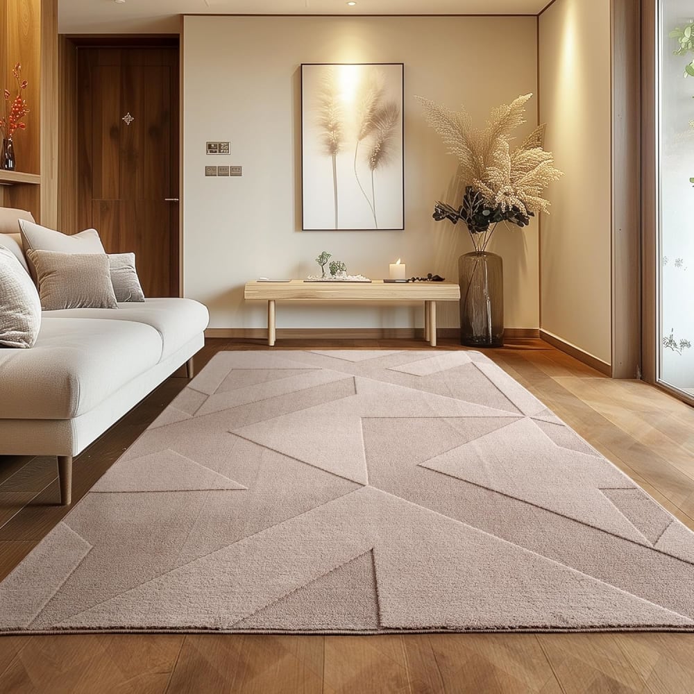 Tapis asti doux à relief beige 80x250cm — vue 3
