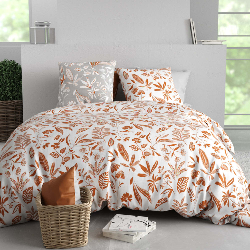 Parure imprimée en coton avec housse de couette + 2 taies 260x240 cm