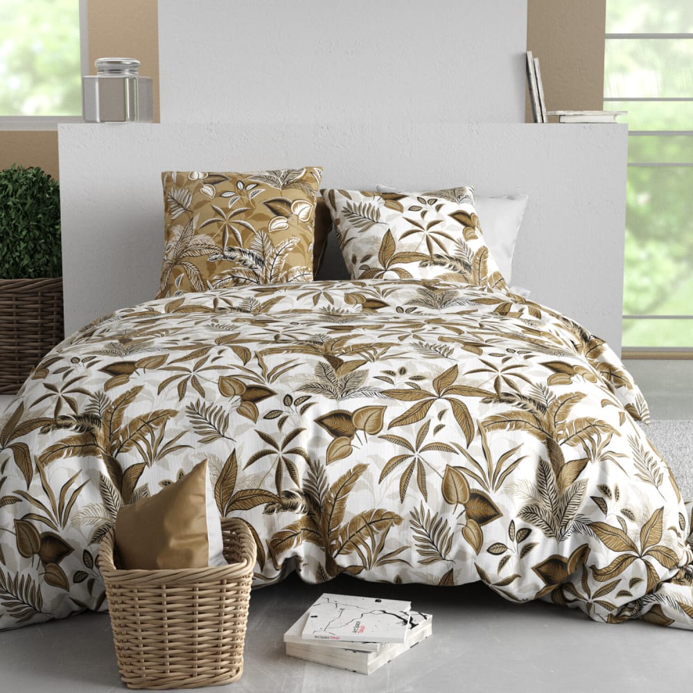 Parure imprimée en coton avec housse de couette + 2 taies 240x220 cm