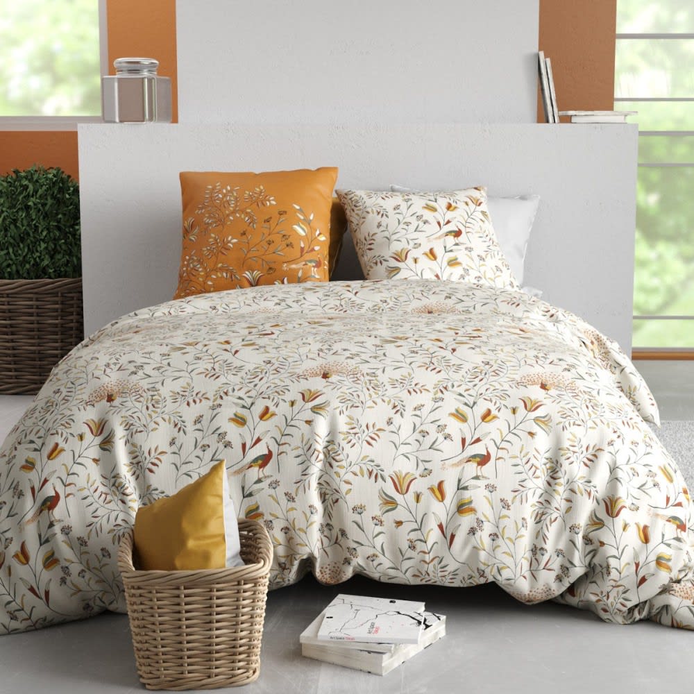 Parure de couette 100% coton 57 fils imprimée 260x240cm 2 taies