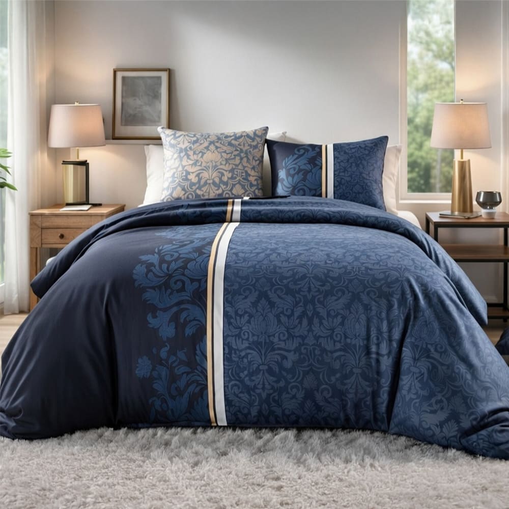 Parure imprimée en coton avec housse de couette + 2 taies 260x240 cm