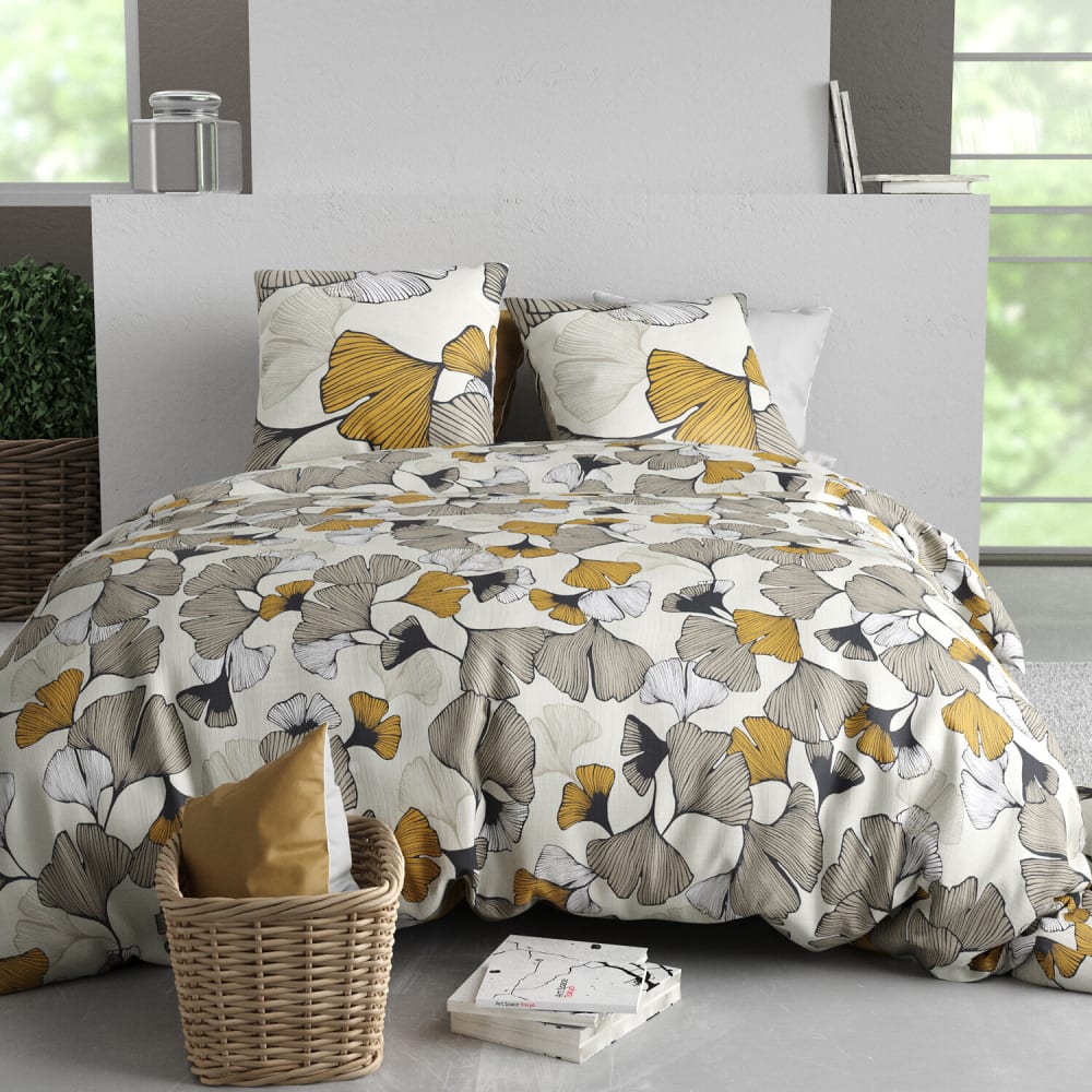 Parure imprimée en coton avec housse de couette + 2 taies 240x220 cm