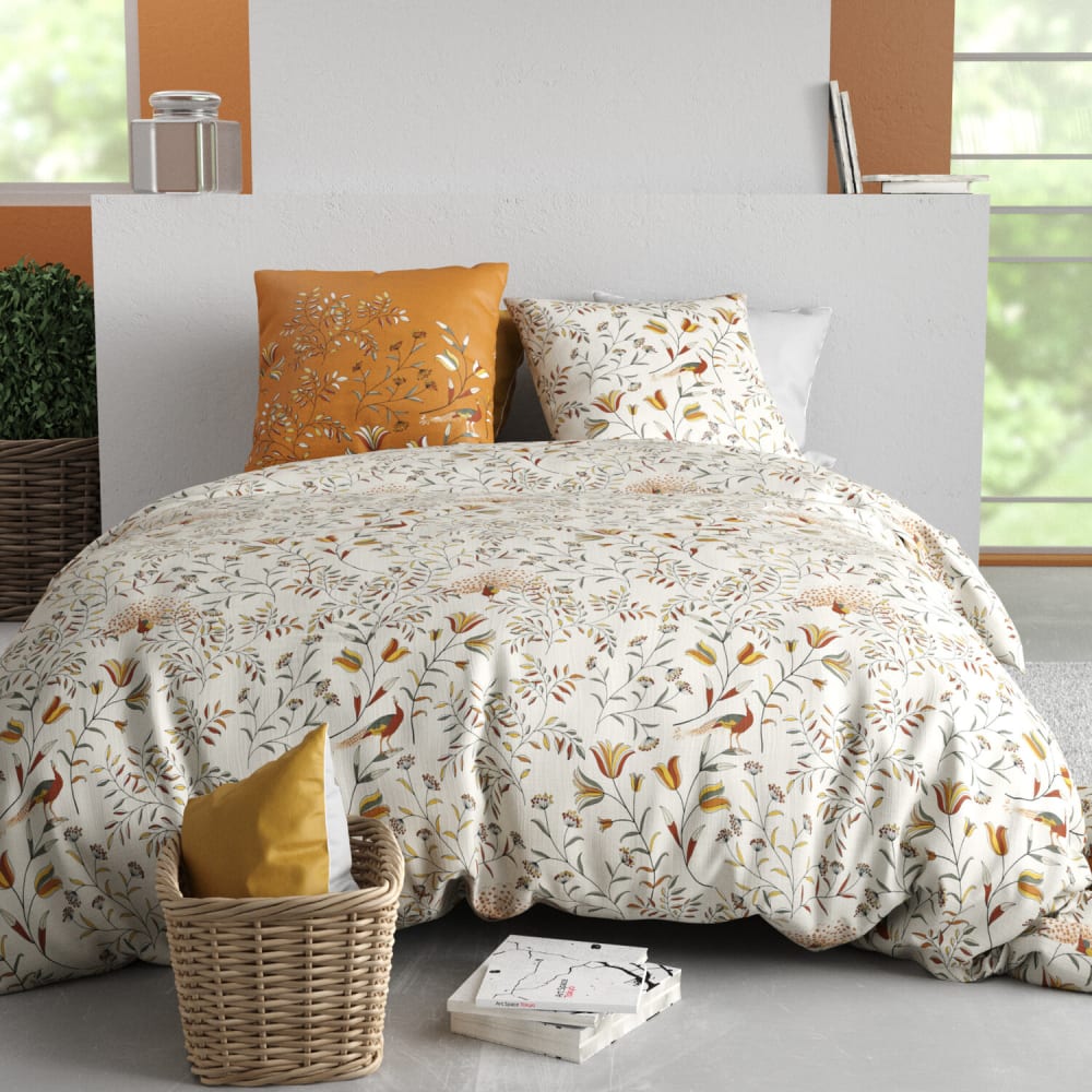 Parure imprimée en coton avec housse de couette + 2 taies 240x220 cm