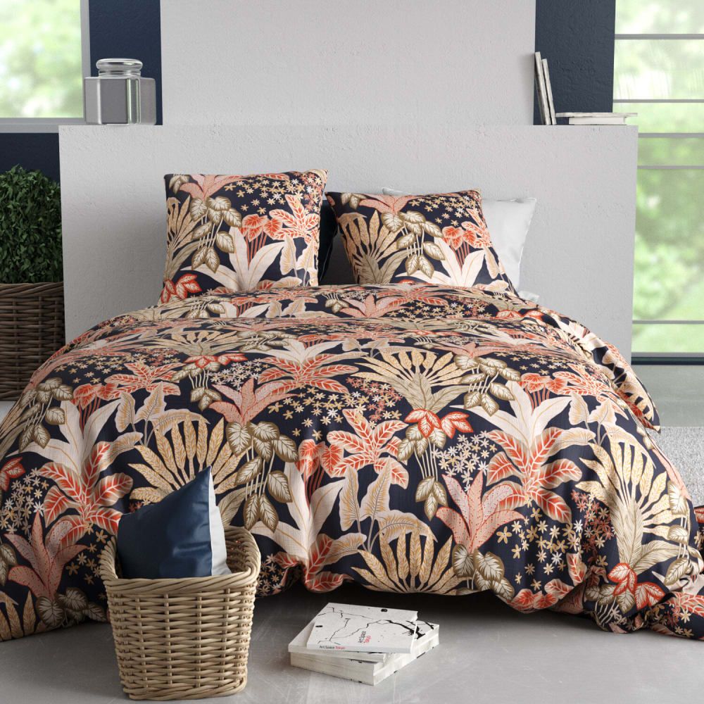 Parure imprimée en coton avec housse de couette + 2 taies 240x220 cm