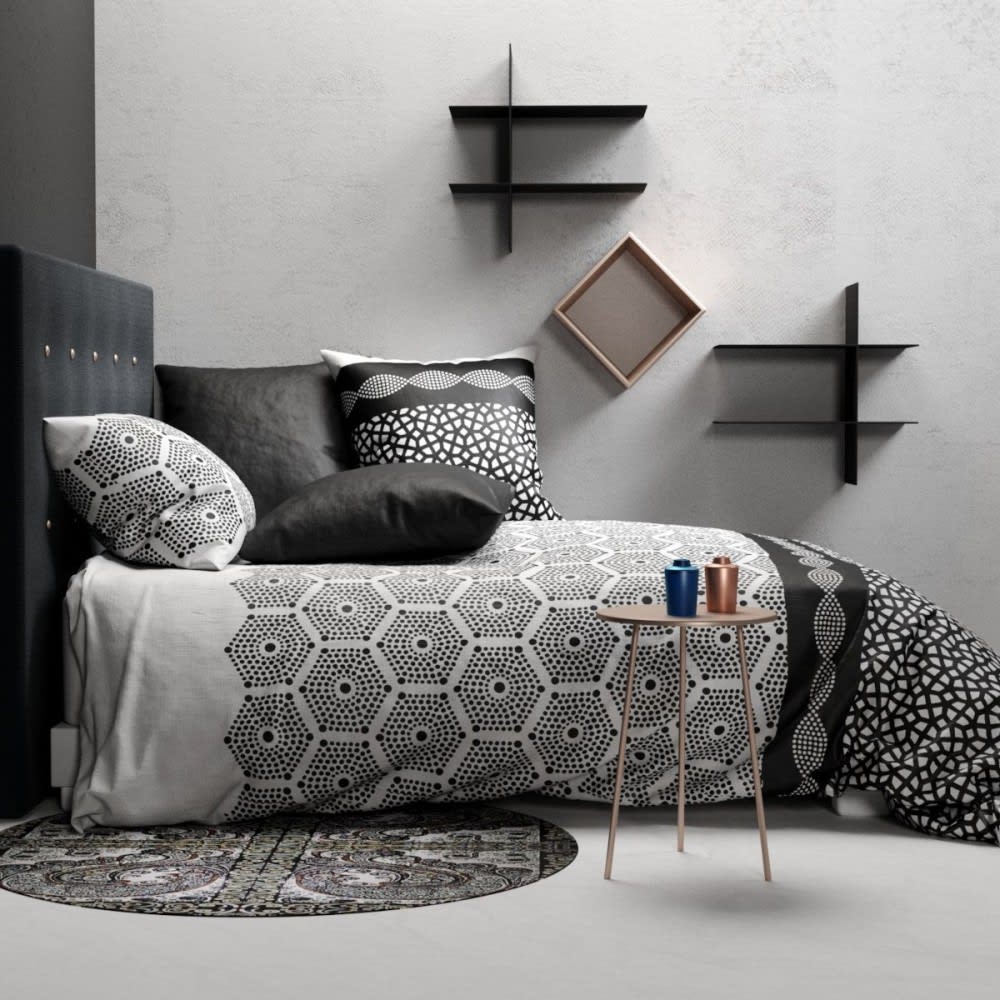 Parure de couette 100% coton 57 fils imprimée 240x220cm 2 taies