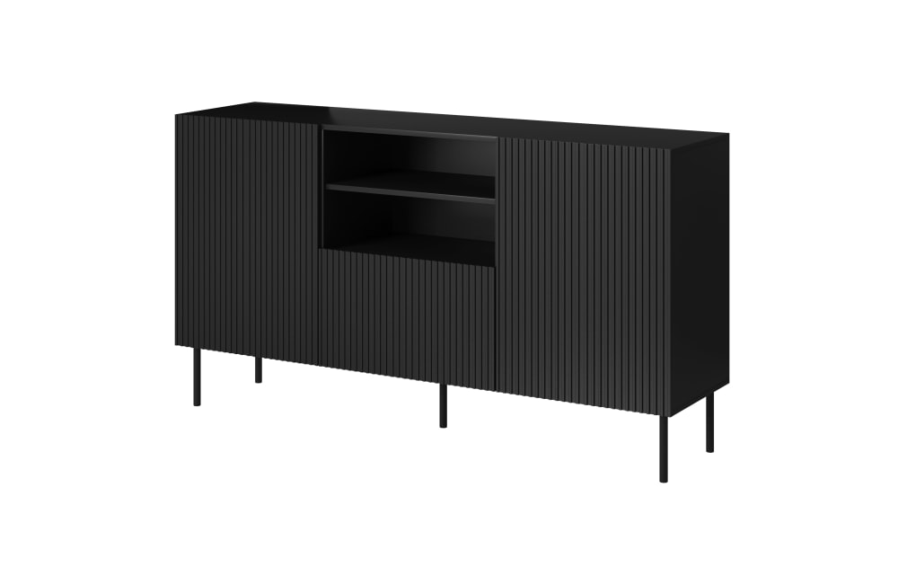 Buffet 2 portes 1 tiroir pied métal 150x82 cm