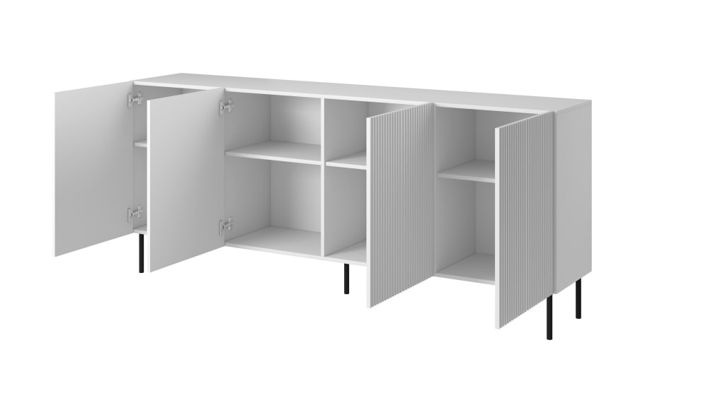 Buffet 4 portes avec pied en métal 200x82 cm