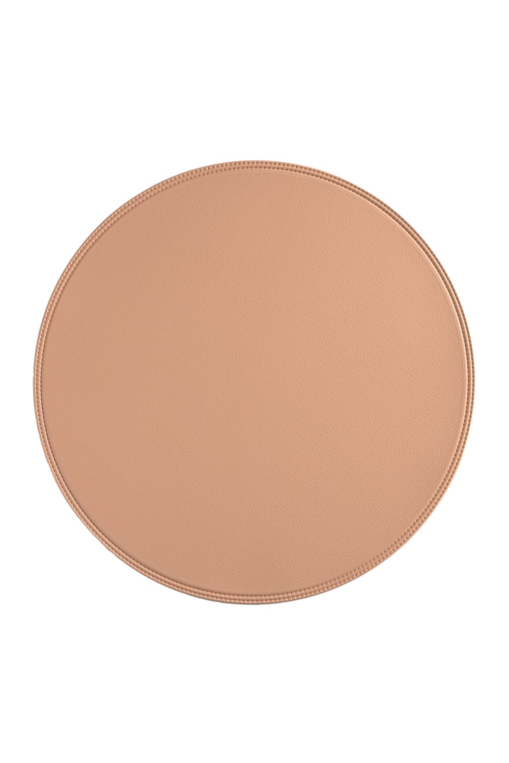 CALMA HOUSE Rundes Einzelplatz-Set, fleckenabweisend, in Beige aus PVC und recyceltem PET. Durchmesser 38. Abschluss mit Nahteffekt. Beige