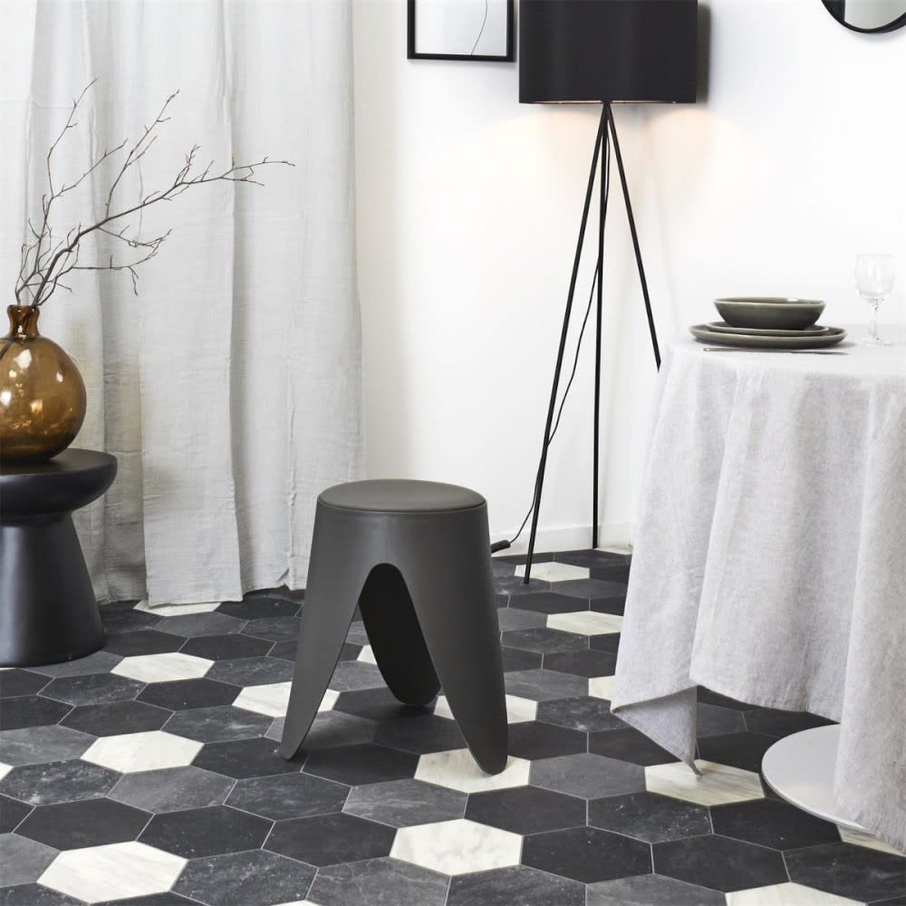 Tabouret plastique coloris gris