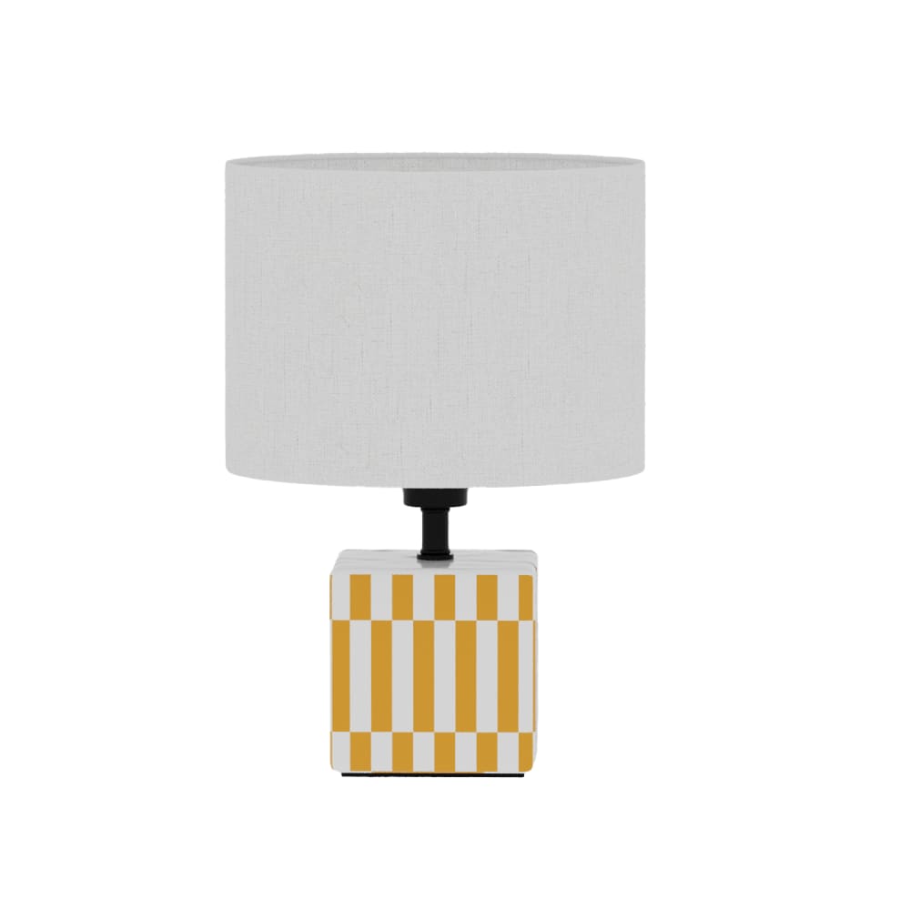 Petite Lampe à poser en Céramique & Abat-jour Lin