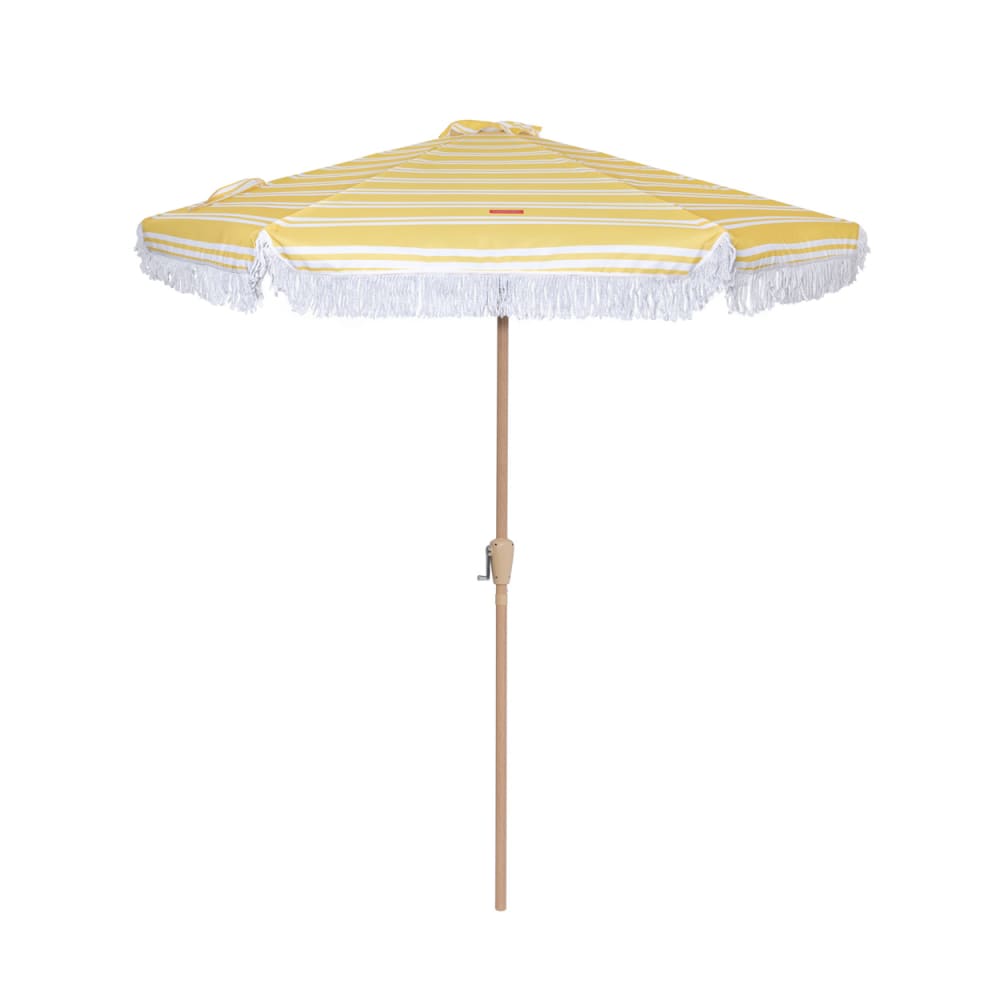 Grand Parasol de Jardin Rayé Polyester 235x270cm Jaune